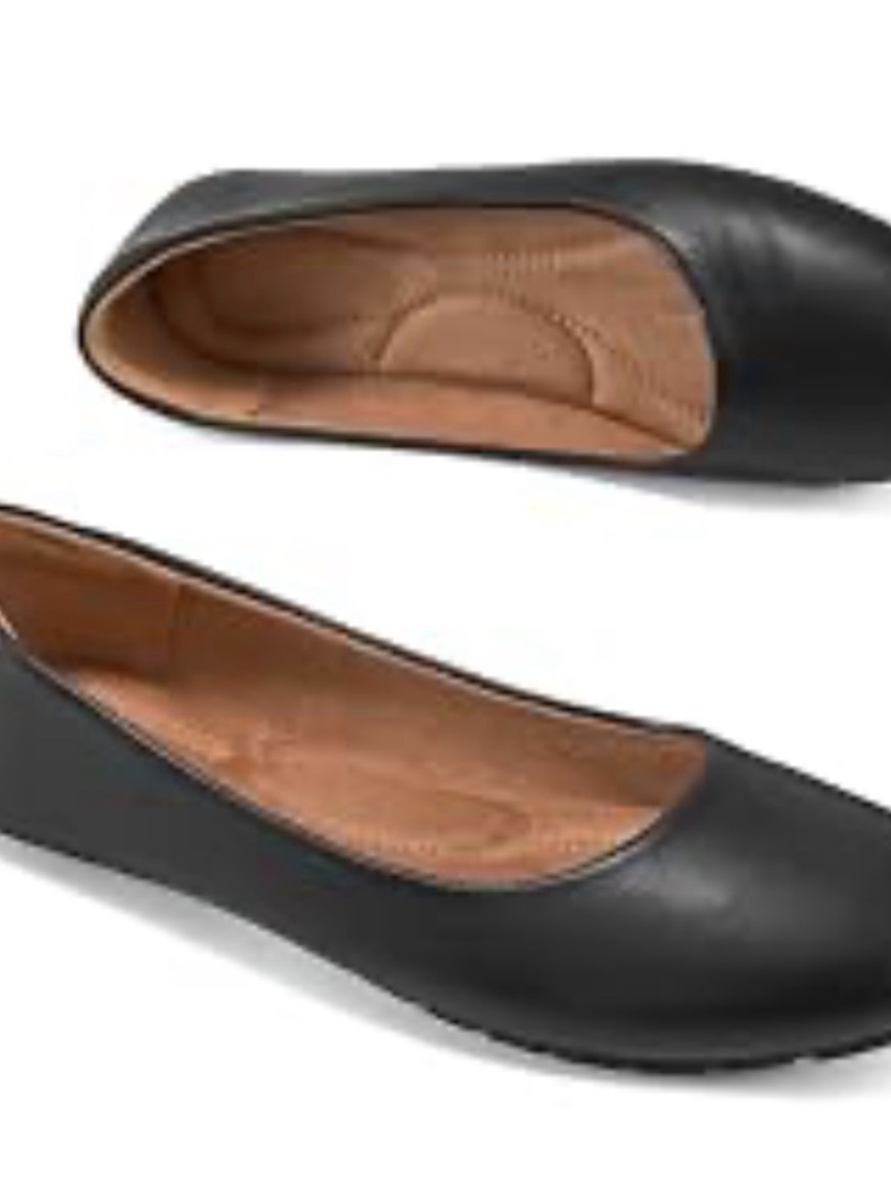 Amazon Black Women's Leather Slip-On Ballet Flats